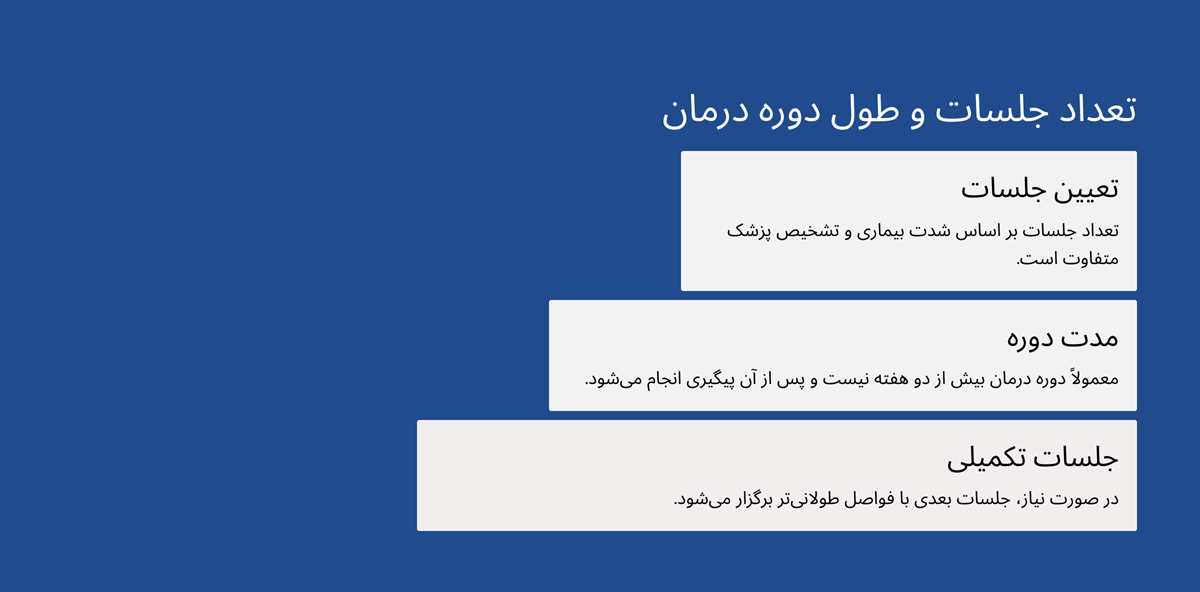 تعداد جلسات و طول درمان